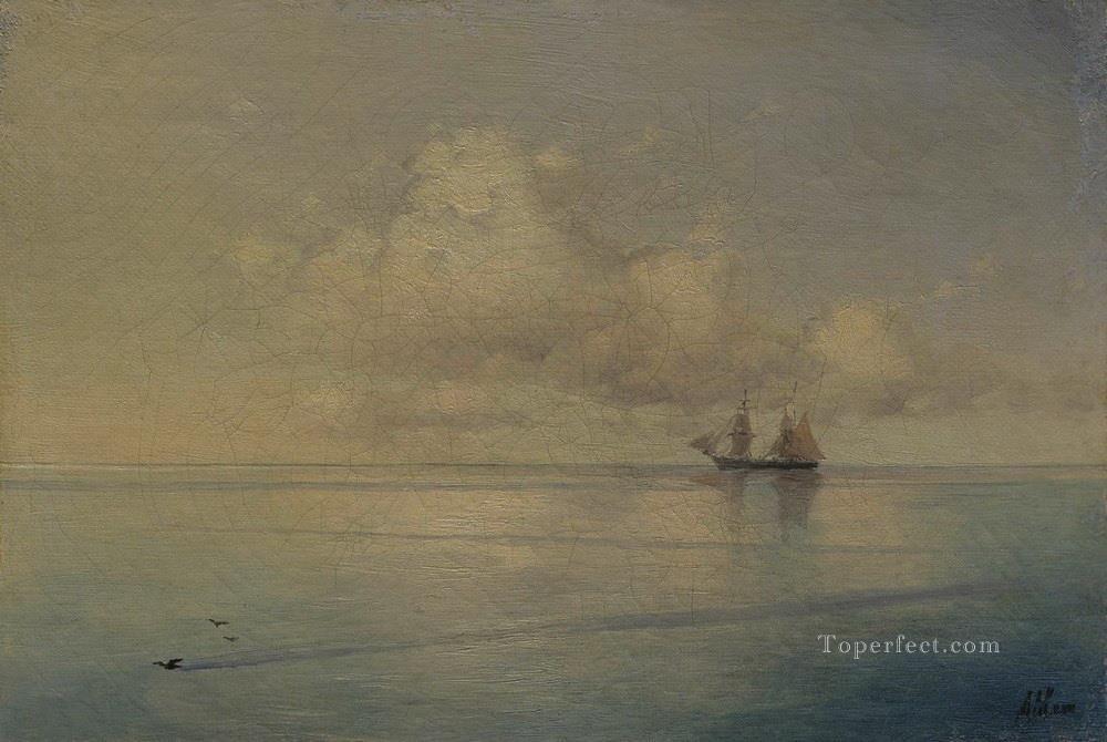 landscape with a sailboat Romantic Ivan Aivazovsky Russian Oil Paintings